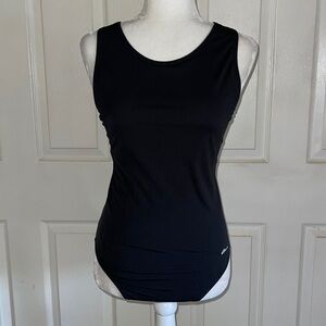 Ocean Aqua Shape Black One Piece Racerback Swimsuit